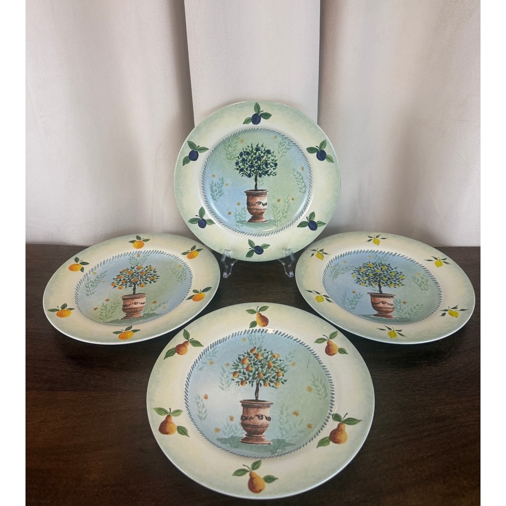 Sakura TOPIARY 8" Salad Plate Set 4Pc Napa Valley Home Collection Gracey Knight